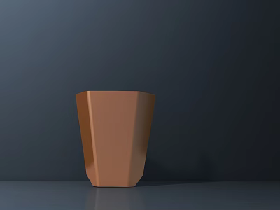 Modern Brown Polyhedral Washbasin Design With Sleek Surface And Geometric Shape 3d model