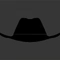 Black Leather Cowboy Hat With Wide Brim And Classic Design Style