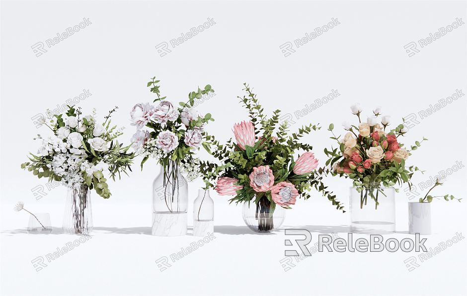 Modern vase rose flower vase floral flower vase flower arrangement hydroponic flower model