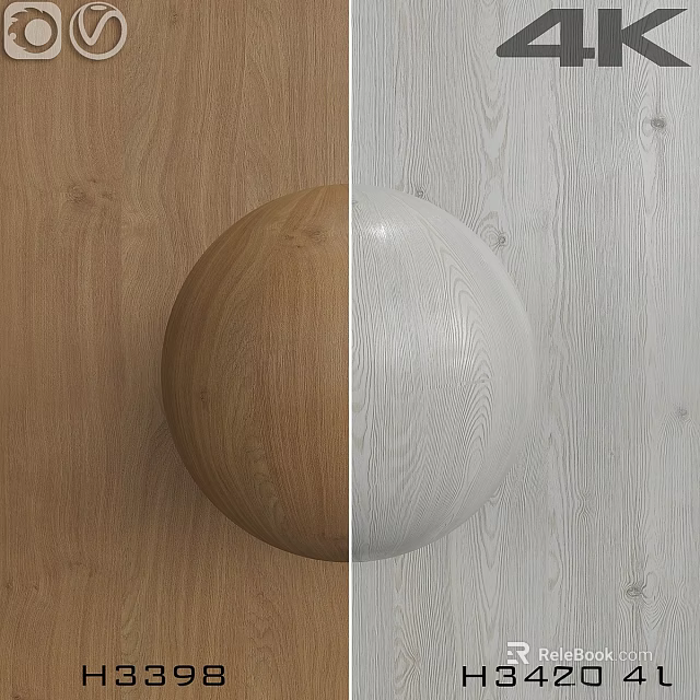 Two Tone Wooden Sphere Component With Left Brown And Right White Wood Grain Background 3d model 