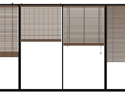 Modern Window Blinds with Adjustable Slats for Light Control and Home Decoration 3d model