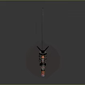 Long Barrel Decorative Weapon With Colorful Body And Circular Base Display Stand