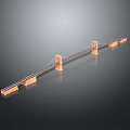 3D Suspension Bridge Model with Tower Cable Deck Structure and Reflection