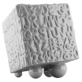 Decorative Cube Ornament Set With Letters Symbols And Round Base For Home Decor