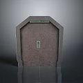 Gray Metallic Industrial Door With Green Indicator Light And Control Panel