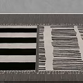 Stylish Square Area Rugs with Striped Patterns in Black and White on Wooden Floor