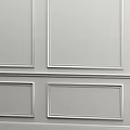 Elegant White Paneled Wall With Two Sections And Decorative Frame Lines For Modern Interior 3d model