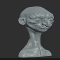 Game Movie Fantasy Character 3D Model With Large Nose Closed Eyes And Slender Neck