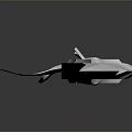 White 3D Model Weapon With Sharp Blade And Intricate Hilt Design