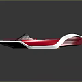 Sleek Modern Watercraft With Red Black Exterior Transparent Windshield And Brown Seats