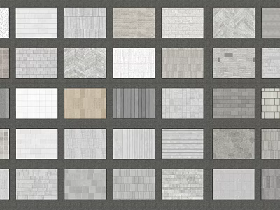 Stylish Garden Accents Featuring Diverse Textured Tile Samples And Patterns 3d model
