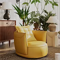 Elegant Modern Sofa Set With Colorful Throw Pillows And Green Potted Plants
