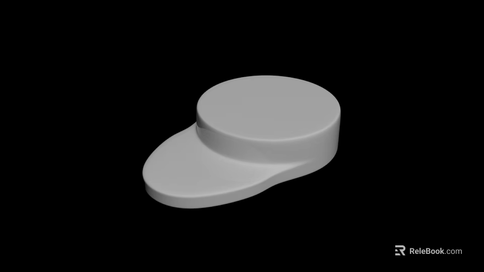 White Circular Plastic Lid With Smooth Surface And Simple Design 3d model 