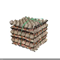 Chicken Eggs Neatly Stacked In Paper Cartons Bundled With Green String