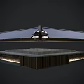 Modern Architectural Design With Sloped Roof Central Support Column And Wooden Decorative Panels