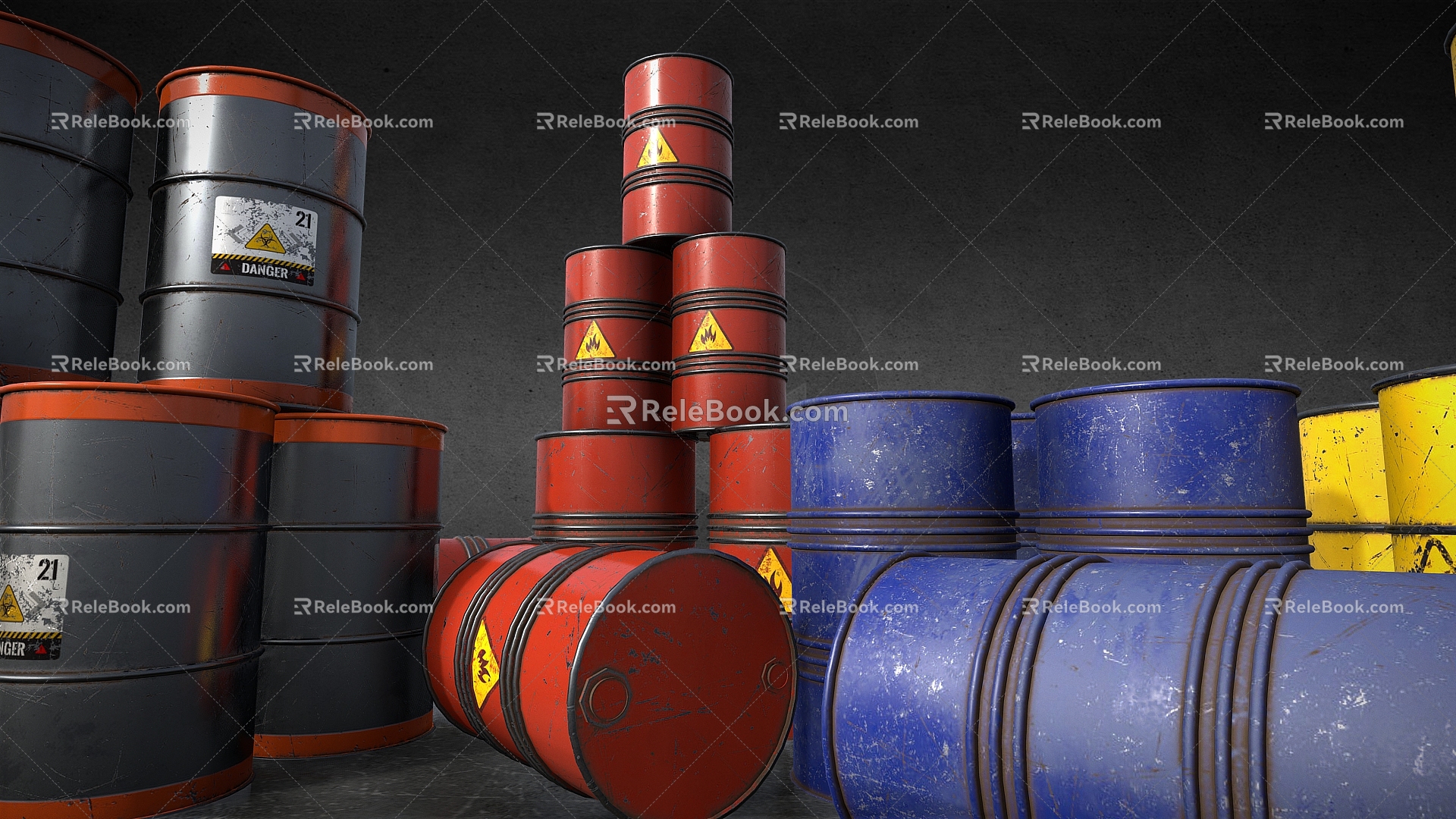 Paint bucket explosive bucket industrial metal bucket toxic waste bucket iron bucket tin bucket tin bucket 3d model