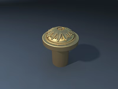 Golden Circular Road Drainage Component With Decorative Top Design For Urban Infrastructure 3d model