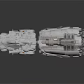 Transparent Sci Fi Mechanical Vehicle Models With Detailed Structural Design And Wheels 3d model