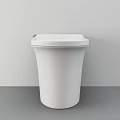 Modern White Intelligent Toilet With Smart Control Panel In Minimalist Setting 3d model