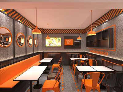 Modern snack bar 3d model Modern snack bar 3d model