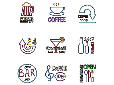 Bar Coffee Shop Decorative Lights for 24 Hour Cocktail Dinner Dance Venues 3d model