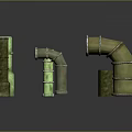 Pipe water pipe valve iron pipe fitting flange tee joint pipe water pipe valve 3d model