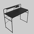 Modern Dressing Table With Black Tabletop And X Shaped Metal Frame Structure 3d model