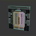 Metallic Double Paneled Door With Industrial Design And Futuristic Silver Gray Appearance