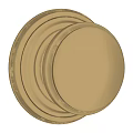 Glossy Golden Round Metal Door Knob With Decorative Layered Rings