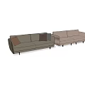 Modern Two Seater Sofas In Dark Gray With Brown Cushions And Light Brown Design 3d model