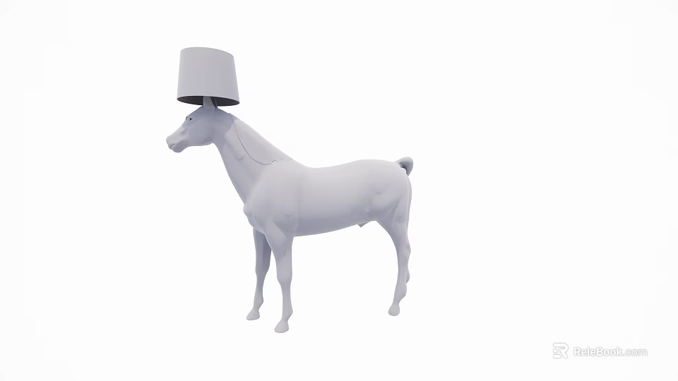 Stylish Unique Horse Shaped White Floor Lamp For Modern Interior Decor 3d model 