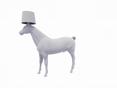 Stylish Unique Horse Shaped White Floor Lamp For Modern Interior Decor 3d model