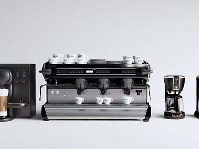 Stylish Kitchen Appliances Collection With Espresso Machine And Coffee Maker for Home Use 3d model