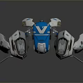 Futuristic Blue And White Spacecraft With Streamlined Structure Thrusters And Wings For Cosmic Exploration