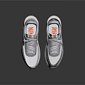 White And Gray Nike Mesh Upper Sports Shoes With Modern Design And White Sole
