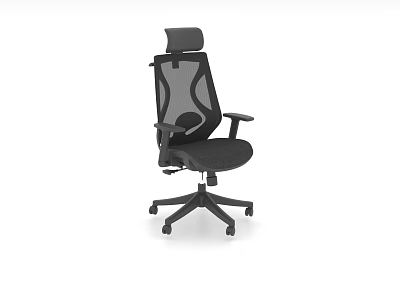 Ergonomic Mesh Back Office Chair With Adjustable Headrest And Swivel Wheels For Comfortable Workspace Use 3d model