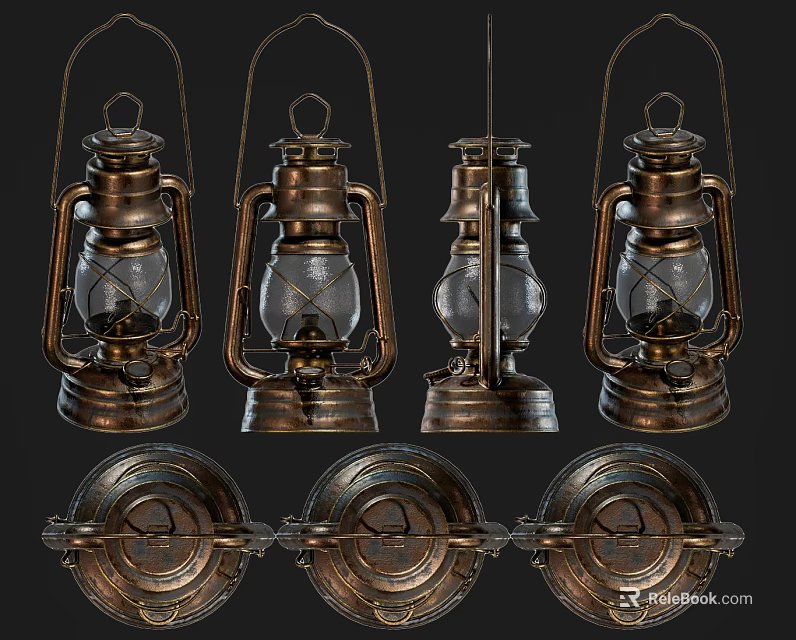 Vintage Outdoor Lights With Brass Finish Glass Shade For Garden Patio Decorative Design 3d model 