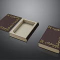 Vintage Purple Cover Books With Gold Ornamentation And Open White Pages