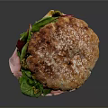 Tasty Ham Sandwich With Fresh Greens Creamy Sauce on Flour Dusted Crusty Bread