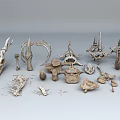 Skeleton Human Skeleton Remains of Ancient Corpse 3d model