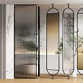 Modern partition glass screen partition 3d model