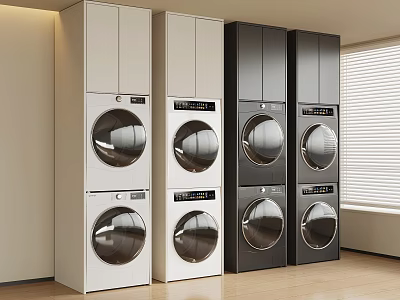 Washing Machine Dryer Washing and Drying Set Drum Washing Machine Washing Machine Cabinet Washing and Drying All-in-One Machine 3d model