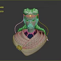 Game Movie Character With Silver White Braided Hair Golden Headpiece And Blue Gold Outfit