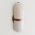 Sleek White Wall Lamp With Copper Accent Ring For Modern Interior Decor 3d model