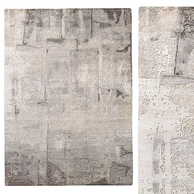Modern Square Rug With Abstract Gray Geometric Pattern Soft Wool Texture 3d model 