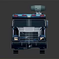 Blue And White Police Functional Vehicle With Markings And Lights