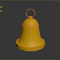 Elegant Furniture Accessory Golden Bell With Shiny Surface And Ring Design
