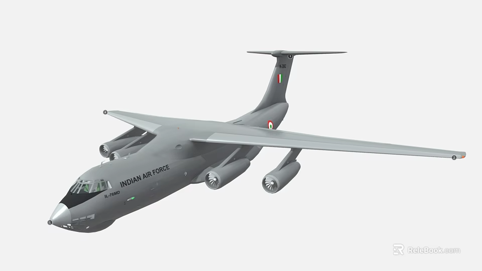 Indian Air Force Fighter Jet With Four Engines And National Insignia 3d model 