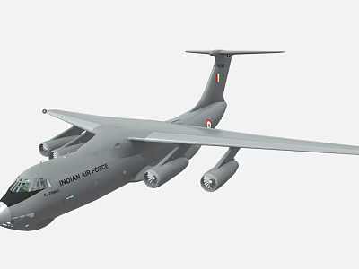 Indian Air Force Fighter Jet With Four Engines And National Insignia 3d model
