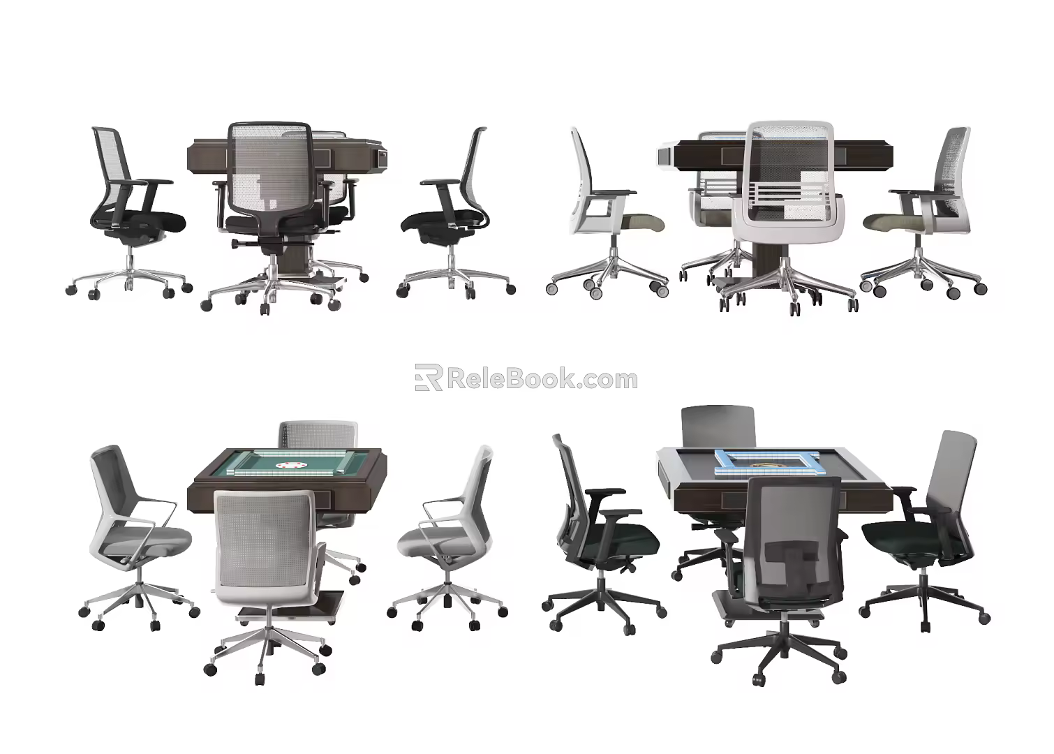 Modern Mahjong Table and Chair Mahjong Table 3d model